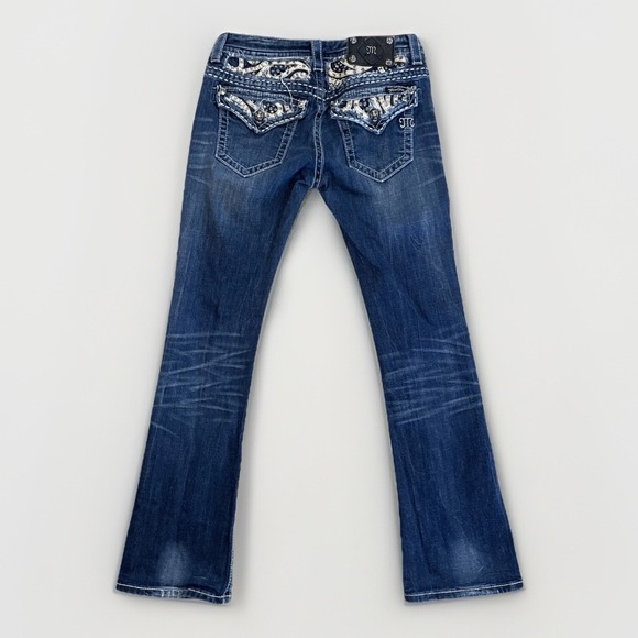 Miss Me Jeans Easy‎ Boot Womens 26x31 Cowgirl Rodeo Western Rhinestones Y2K - Picture 1 of 7